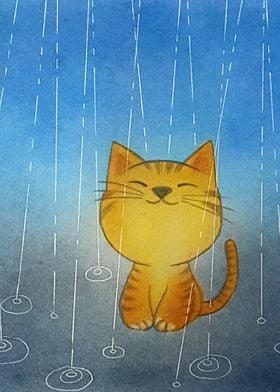 Cat in rain