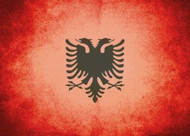 Albania vintage flag