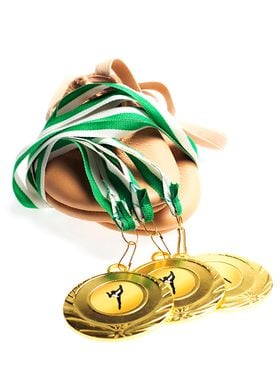 Gold Medals with Gym shoeS