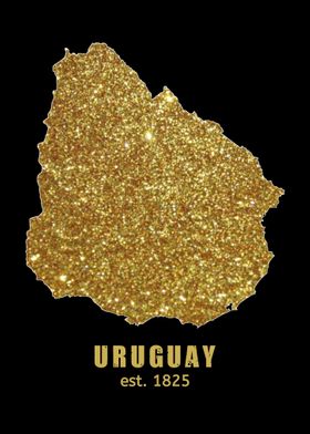 Uruguay gold map