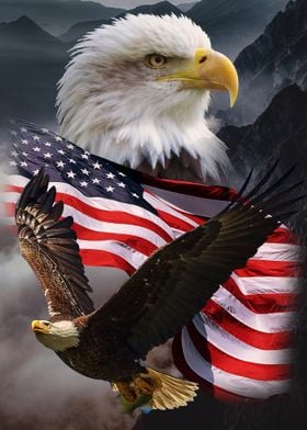 Eagle American Flag