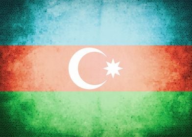 Azerbaijan vintage flag