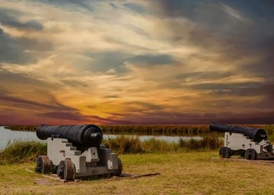 Cannons at Sunset