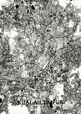 Kuala Lumpur map white