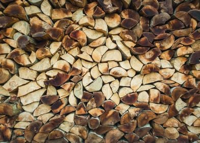 stack of split logs