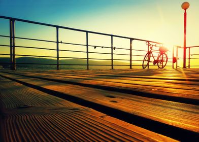 bicycle on a deck 