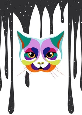 Cat Abstract Illustration 