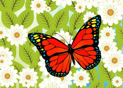 Red butterfly design