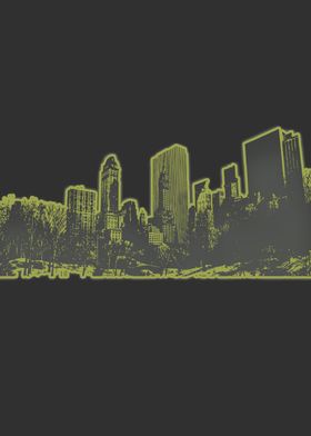 Yellow 2d cityscape