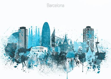 Barcelona Spain Skyline