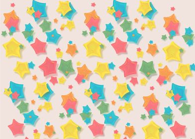 Origami Pape Rainbow Stars