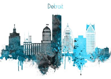 Detroit Michigan Skyline