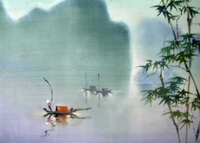 Vietnamese silk paintings 