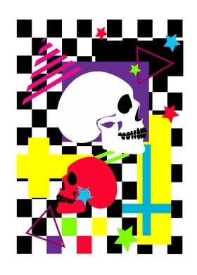 Skull colorful poster with