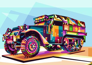 army truck pop art