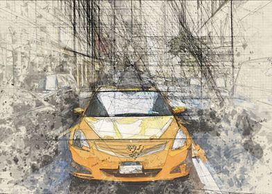 City Traffic Yellow Cab