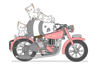 motorcycle with cats