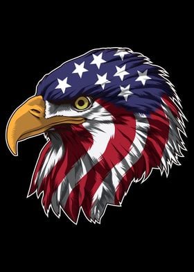 Patriotic Bald Eagle Head