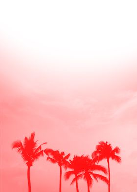 Palm tree silhouette red