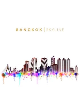 Bangkok Skyline Watercolor