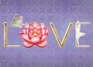 Yoga Love Lotus Art