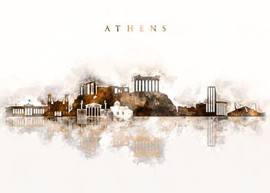 Athens City Greece Skyline