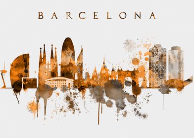 Barcelona City Skyline 