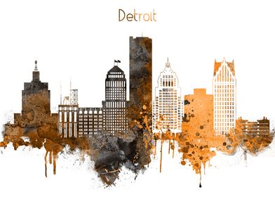 Detroit Michigan Skyline 