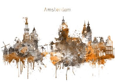 Amsterdam Holland Skyline