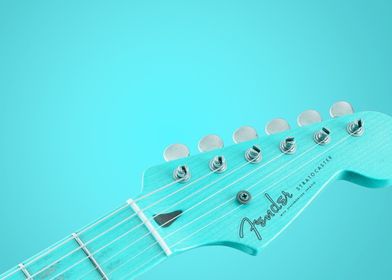 Teal Fender Guitar