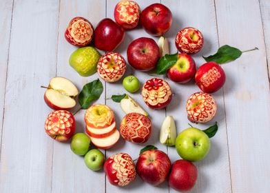 apples carved in top view