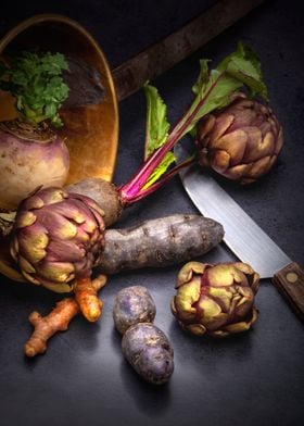 stillife with artichoke an