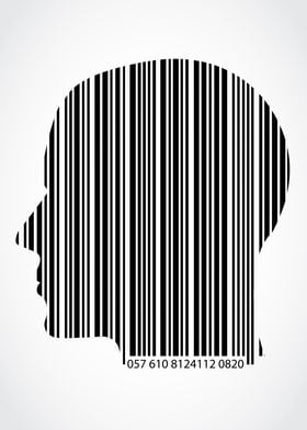 barcode human head profile