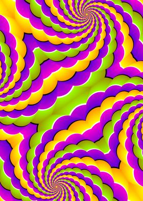 Colorful spin illusion