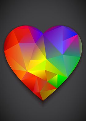 colorful glas heart