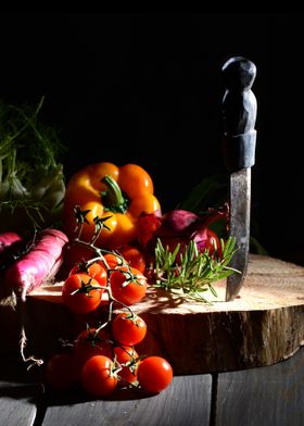 still life with vegetables