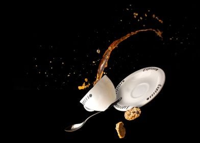 flying coffee cup