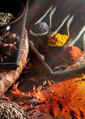 spices on spoons