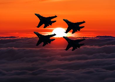 Russian Knights Sunset