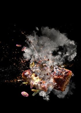 roasting ribs food art