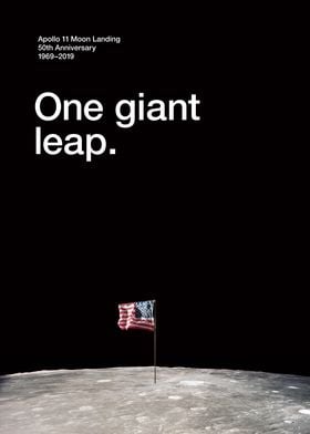 Moon 50th Giant Leap Flag