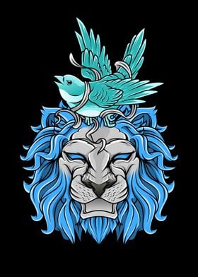 The Lion and Blue Bird