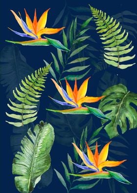 Tropical Leaves Flowers