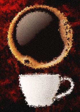 americano coffee tile art