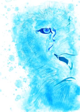 Half Face Blue Lion