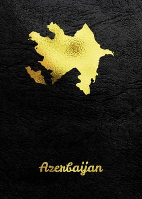 Golden Map Art Azerbaijan