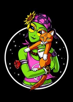 Alien Cat Space Kitten UFO