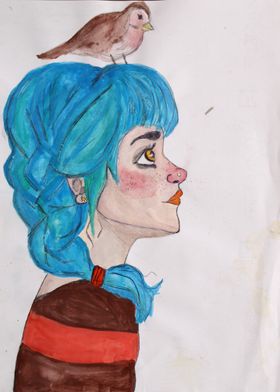 The BlueHaired Girl