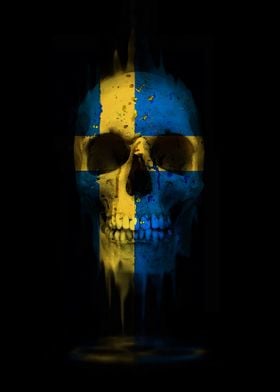 Sweden Skull Flag