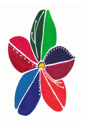 Stylised Rainbow Flower